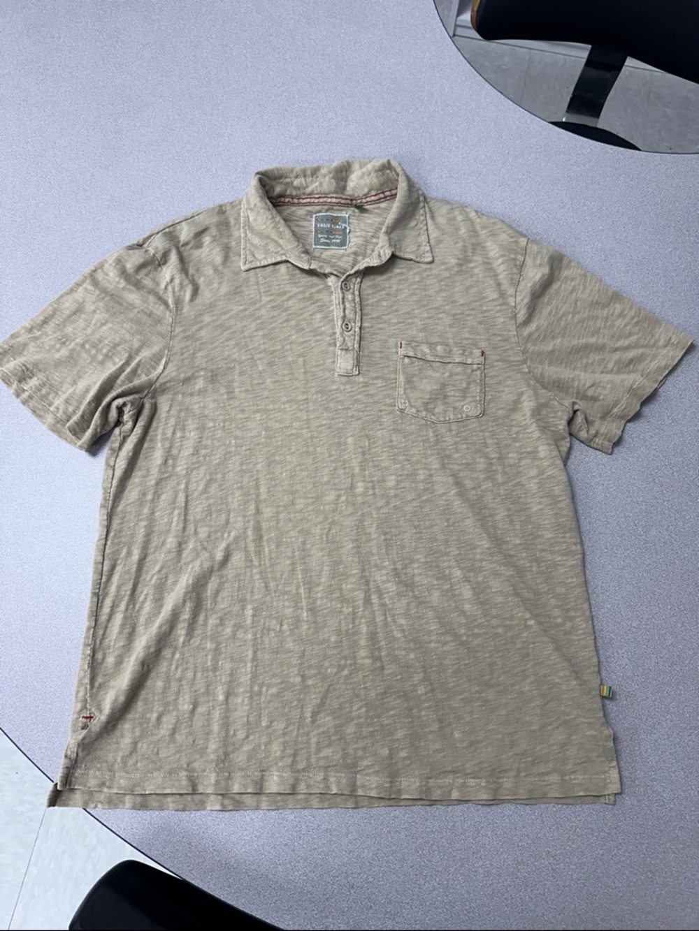 True Grit Men's Short Sleeve Pocket Polo - Taupe